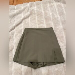 Zara Olive Green slit skort